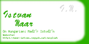 istvan maar business card